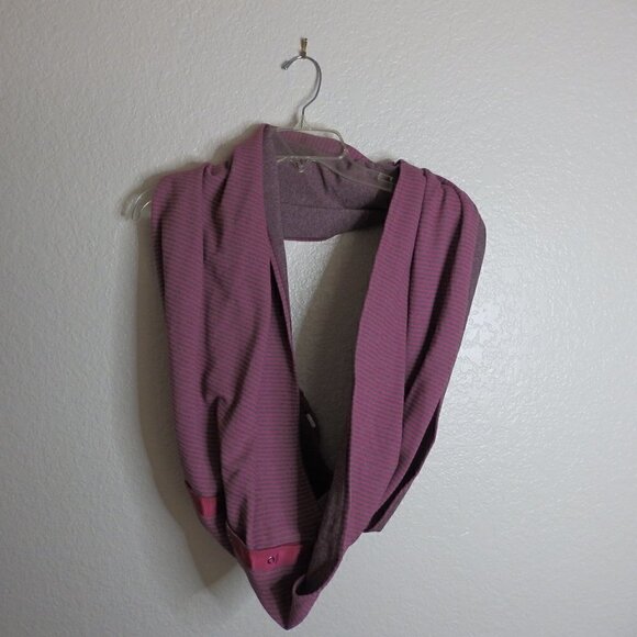 Lululemon Vinyasa Scarf (Rulu)qTonka Stripe Red Grape Minty Pink - Picture 2 of 6